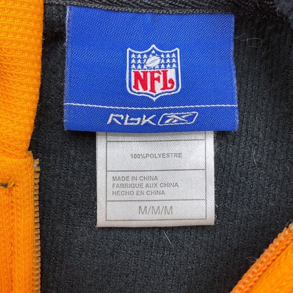 Reebok NFL Hoodie Adult Medium Black Gold STEELERS Colorblock Unisex Jacket Flaw - Picture 4 of 11